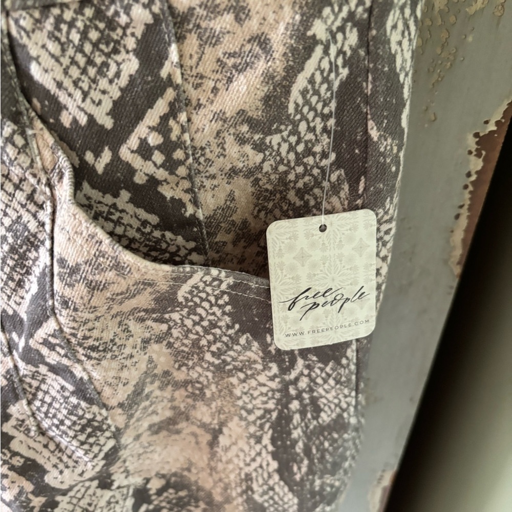 Free People Gray and Cream Snakeskin Jumpsuit - Picture 3 of 9
